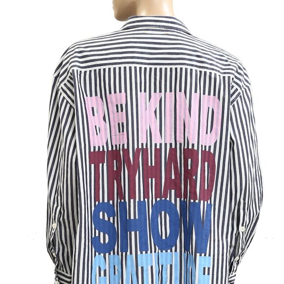 Kerri Rosenthal Maddie House Rules Buttondown Tunic Shirt Top Graphic XL 283403 - Picture 8 of 9